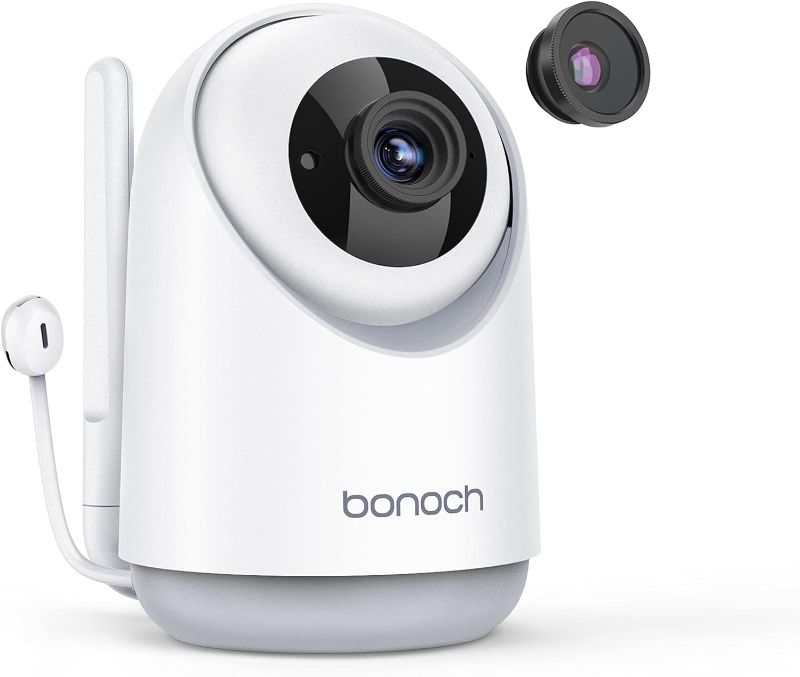 Photo 1 of bonoch 1080p BBM04 Add-on Baby Camera (Not Compatible with BBM05), Baby Monitor Camera No WiFi, Local Storage Playback, Motion Sound Detect, Auto Night Vision, PTZ, 2-Way Audio, Extra 110° Lens
