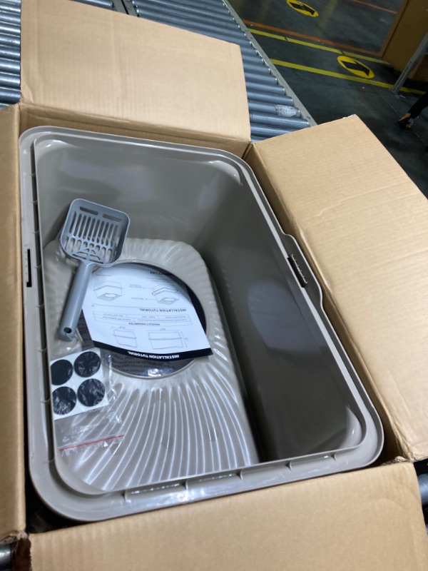 Photo 3 of ***MISSING PARTS****
 Stainless Steel Cat Litter Box, XL Top Entry Litter Box for Big Cats, Enclosed Large Litter Box with High Wall, Metal Cat Litter Box Never Absorbs Odors, Easily Cleaning, Include Scoop