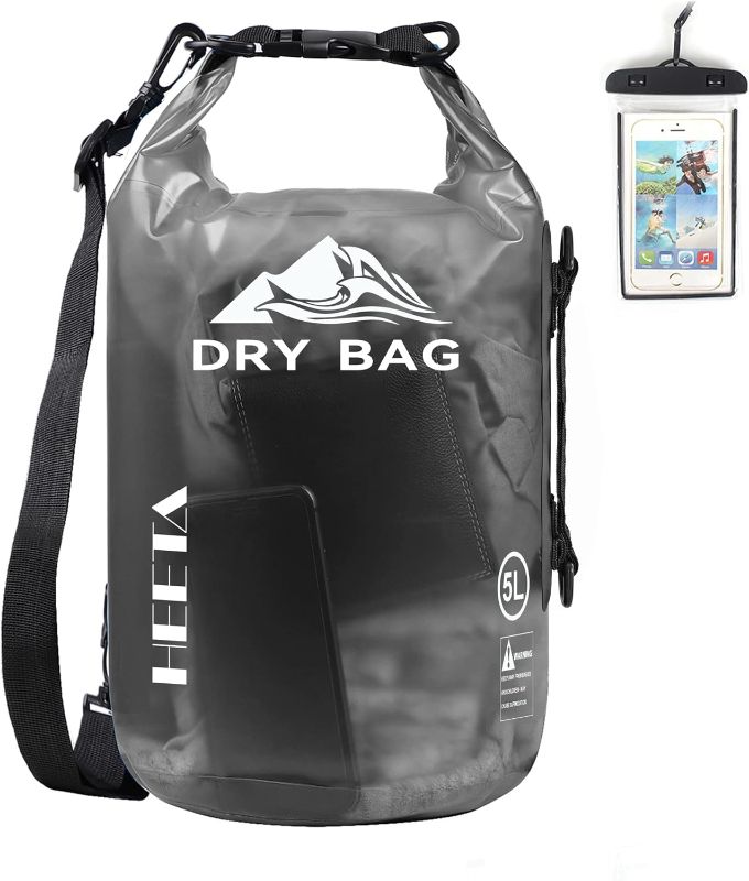 Photo 1 of HEETA Waterproof Dry Bag for Women Men, 5L/10L/20L/30L/40L Roll Top Lightweight Dry Storage Bag Backpack with Phone Case for Travel, Swimming, Boating, Kayaking, Camping and Beach
