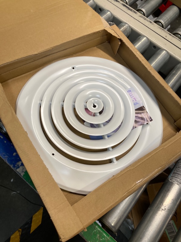 Photo 3 of 10" Round Ceiling Diffuser - Easy Air Flow - HVAC Vent Duct Cover [White] - [Outer Dimensions: 13.75"]