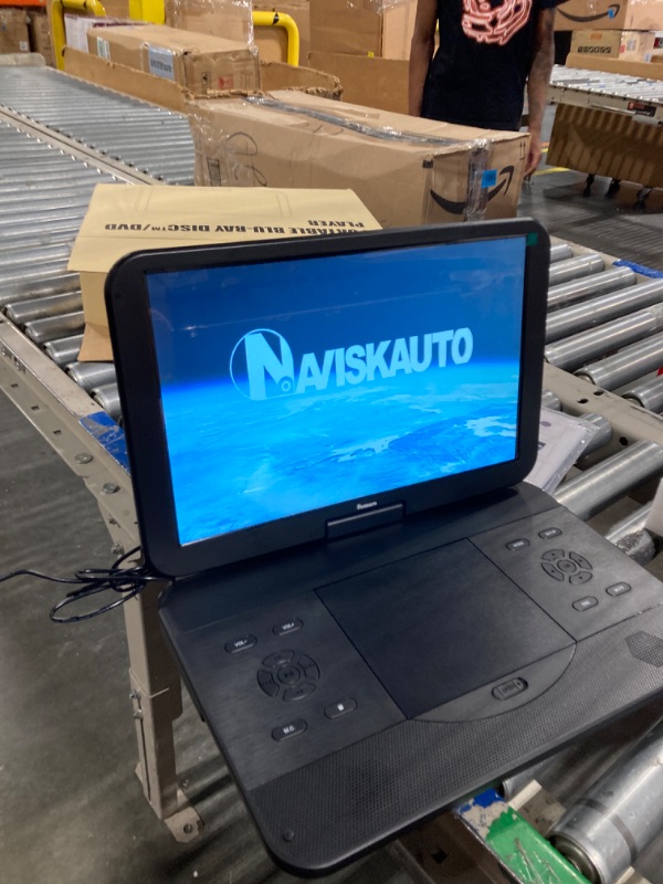 Photo 3 of NAVISKAUTO 17.5" Portable Blu-Ray DVD Player with 15.4" 1920X1080 HD Large Screen, 4000mAh Rechargeable Battery, Support HDMI in/Out, USB/SD Card Reader, MP4 Video Playback
***New, factory packaging still intact*** 