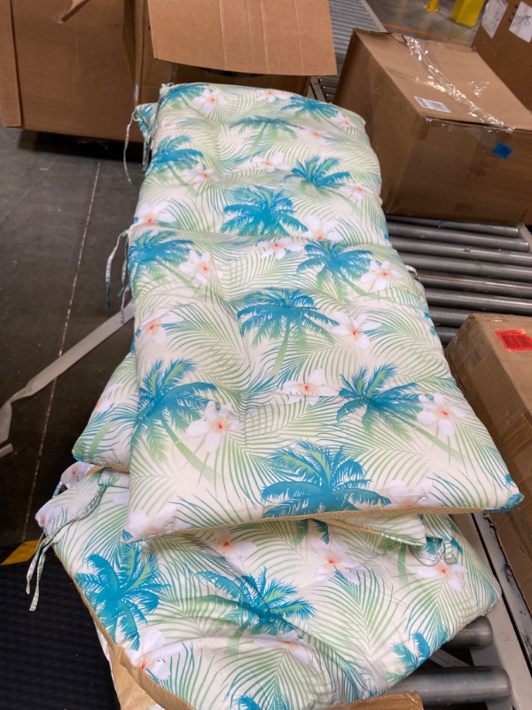 Photo 3 of ***PARTIAL SET*** 
6 Pcs Outdoor Chaise Lounge Cushion Pool Patio Lounge Cushions 22 x 73 x 4.7H Inch Waterproof Lounge Chair Cushion Beach Lounge Cushion Replacement for Patio Lounge Chairs (Palm Tree Style)