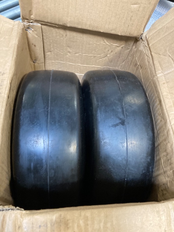 Photo 3 of 2 PCS 13x5.00-6 Flat Free Tire and Wheel with 1/2" & 3/4" & 5/8" Precision Bearings, 13x5x6 Lawn Mower Tires with 3.25"-6.85" Centered Hub, 13x5.00-6 tire for Riding Lawn Mower Garden Tractor