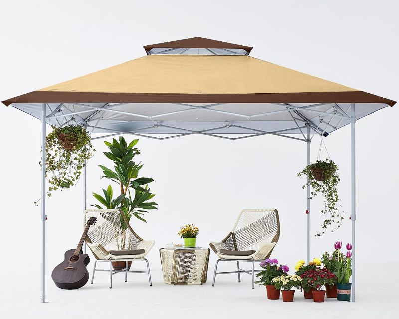 Photo 1 of COOSHADE 13x13Ft Pop Up Canopy Tent Instant Folding Shelter 169 Square Feet Large Outdoor Sun Protection Shade(Beige)