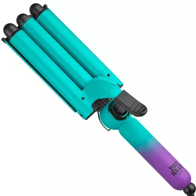 Photo 1 of Three Barrel Curling Iron Wand Hair Waver with LCD Temperature Display - 1 Inch Ceramic Tourmaline Triple Barrels, Dual Voltage Crimp - GREEN ***1 GLOVE INCLUDED***