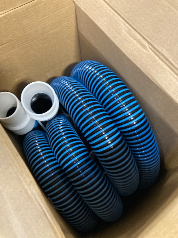 Photo 1 of Swimming Pool Filter Hose Replacement Kit, Universal 1.25/1.5 Inch Combo Hose Adapter 1 1/2 Inch Filter Hose with Clamps and Tape for Above Ground Pool Pump, Filter, Skimmer (4)