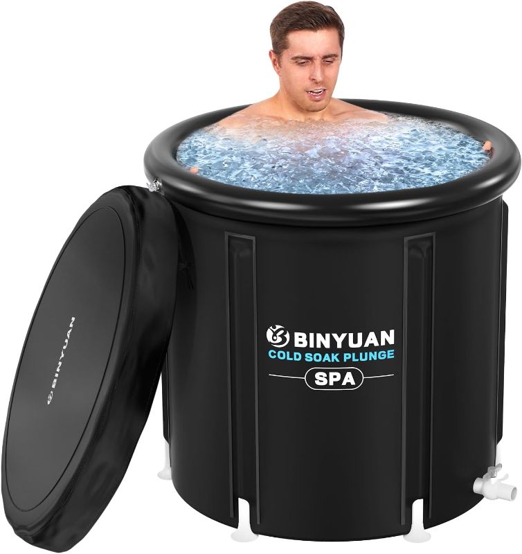 Photo 1 of  Ice Bath Tub for Athletes With Cover 99 Gal Cold Plunge Tub for Recovery, Multiple Layered Portable Ice Bath Plunge Pool Suitable for Gardens, Gyms and Other Cold Water Therapy Training