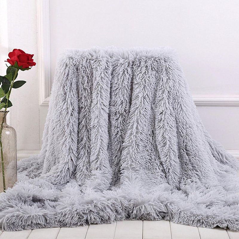 Photo 1 of  Super Soft Blanket Bedding Sofa Cover Furry Fuzzy Fur Warm Throw Qulit Cozy Couch Blanket for Winter