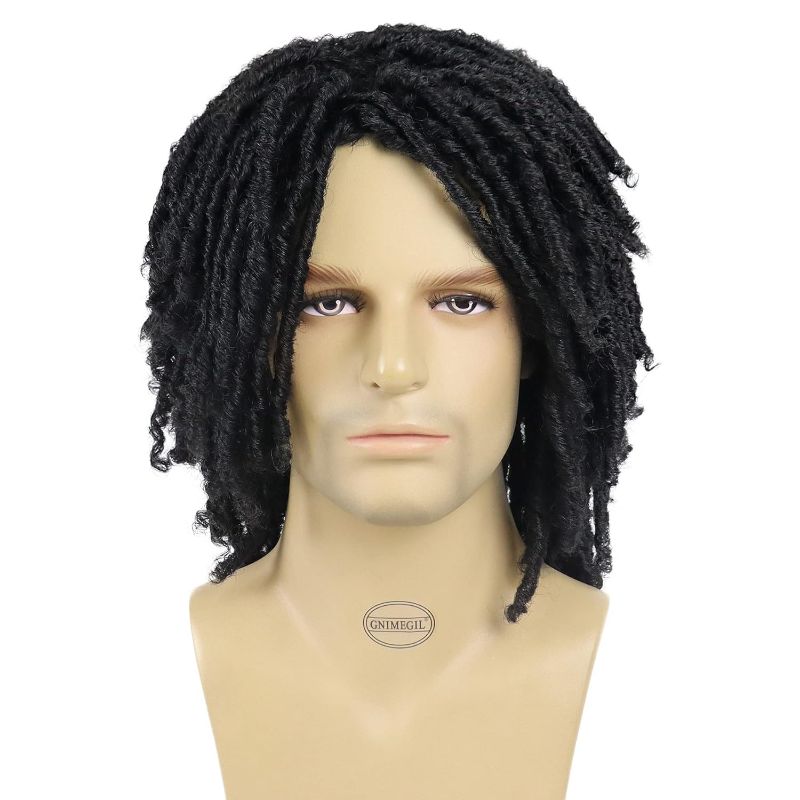 Photo 1 of GNIMEGIL Short Braided Wig for Man Afro Bob Black Crochet Twist Hair Dreadlocks Wig Natural Synthetic Wig Layered Breathable Faux Locs Braids***USED****AS IS ALL SALES ARE FINAL***NO RETURNS***** 