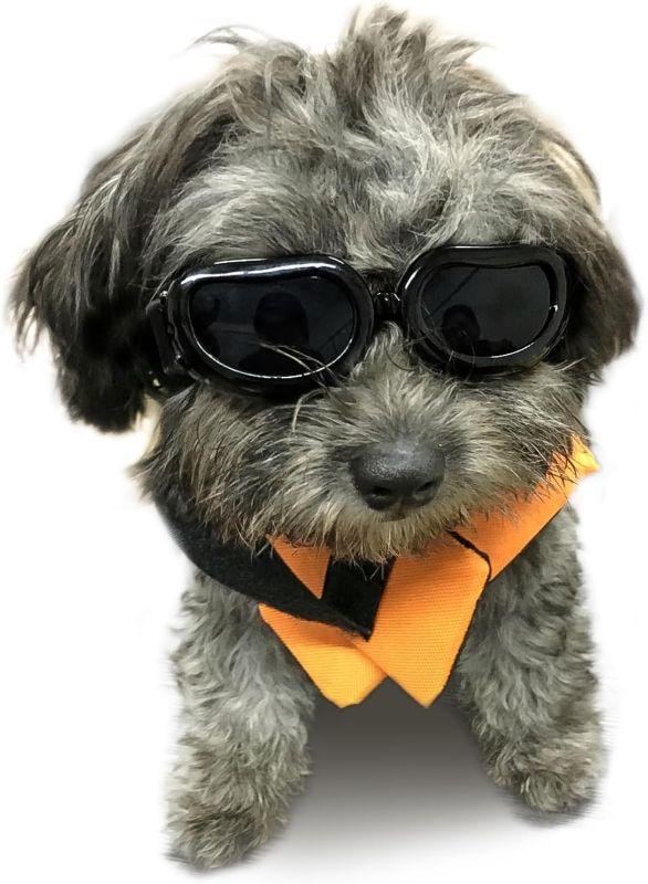 Photo 1 of Enjoying Dog Goggles Small Breed, UV Protection Sunglasses for Dogs Small Breed, Outdoor Doggy Goggles, Anti-Fog/Wind/Dustproof Dog Glasses for Small Dogs Eye Protective, Black
***Stock photo is a similar item*** 
