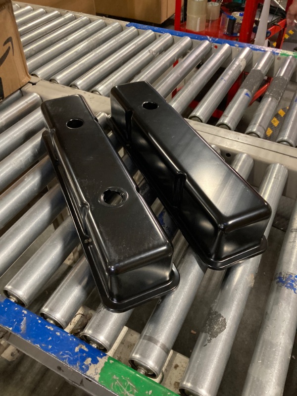 Photo 1 of 1958-86 Compatible/Replacement for Chevy Small Block 283-400 Tall Smooth Steel Valve Covers - Black