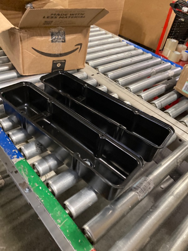 Photo 1 of 1958-86 Compatible/Replacement for Chevy Small Block 283-400 Tall Smooth Steel Valve Covers - Black