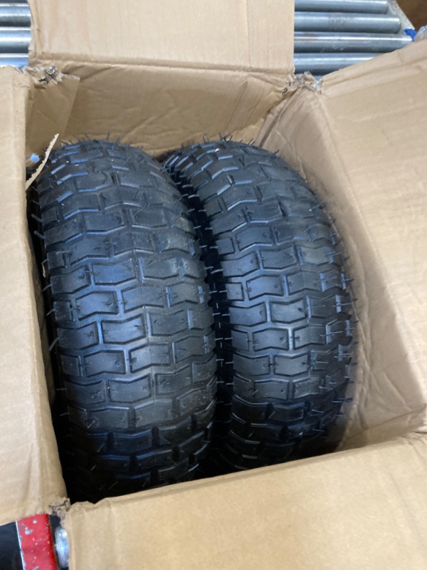 Photo 3 of 15 x 6.00-6 Tire and Wheel Set Lawn Mower Tire and Wheel Tractors Front Tire for the stock front wheels of John Deere Riding Mowers 15*6-6 Tube-with rim