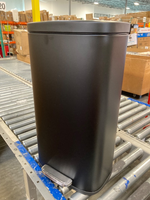 Photo 3 of 13 Gallon Kitchen Trash Can Soft Close with Anti - Bag Slip Liner and Lid, Use as Garbage Basket, Tall Dust Bin, or Decor in Bathroom, Restroom, Kitchen, or Bedroom (13 Gallon, Matte Black) 50L / 13 Gallon Matte Black