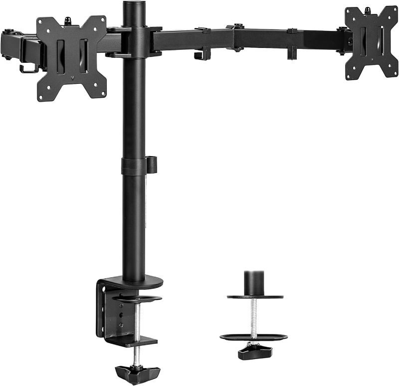 Photo 1 of  Dual Monitor Desk Mount, Heavy Duty Fully Adjustable Steel Stand, 