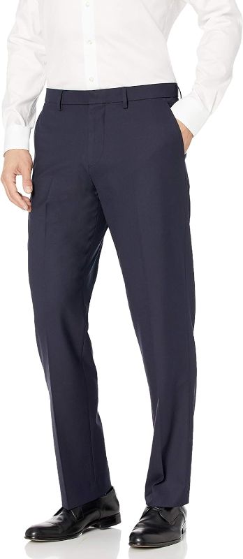 Photo 1 of Amazon Essentials Men's Classic-Fit Wrinkle-Resistant Stretch Dress Pant 29W x 34L Navy