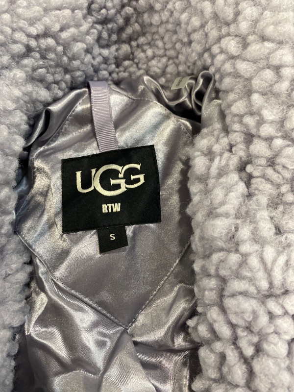 Photo 1 of UGG Women's Gertrude Long Teddy Coat Small Cloudy Grey