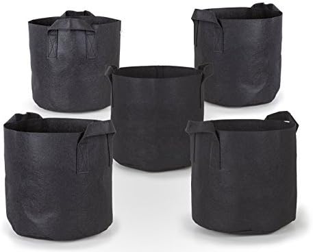 Photo 1 of 247Garden 6-Pack 2-Gallon Aeration Fabric Pot/Plant Grow Bag w/Handles (260 GSM, Black, 7.5H x 8.5D)