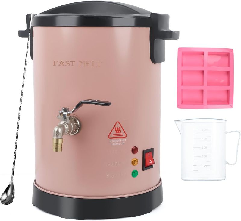 Photo 1 of FAST MELT 3Qts Soap Base Melter - Soap Making Kit with Constant Temperature Control Melter, Quick Pour Spout, Ideal for Homemade Soap Business Fast Loading Easy Clean Pink
