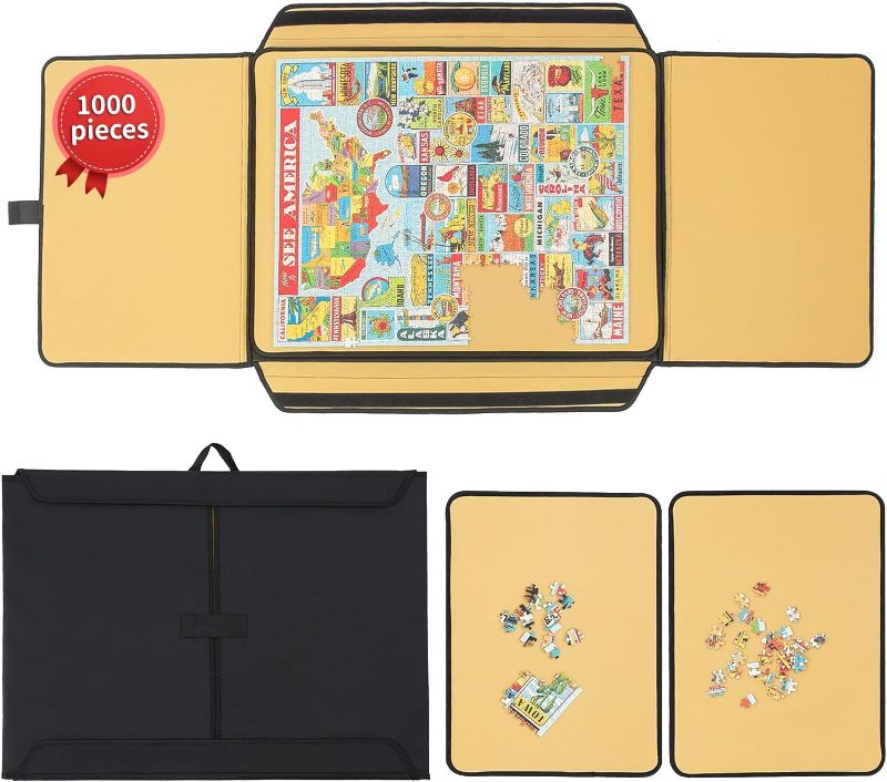 Photo 1 of 1000 Pieces Jigsaw Puzzle Board, Portable Puzzle Mat with Non-Slip Surface, Sorting Trays, Puzzle Keeper Puzzle Caddy, Jigsaw Puzzle Table Board