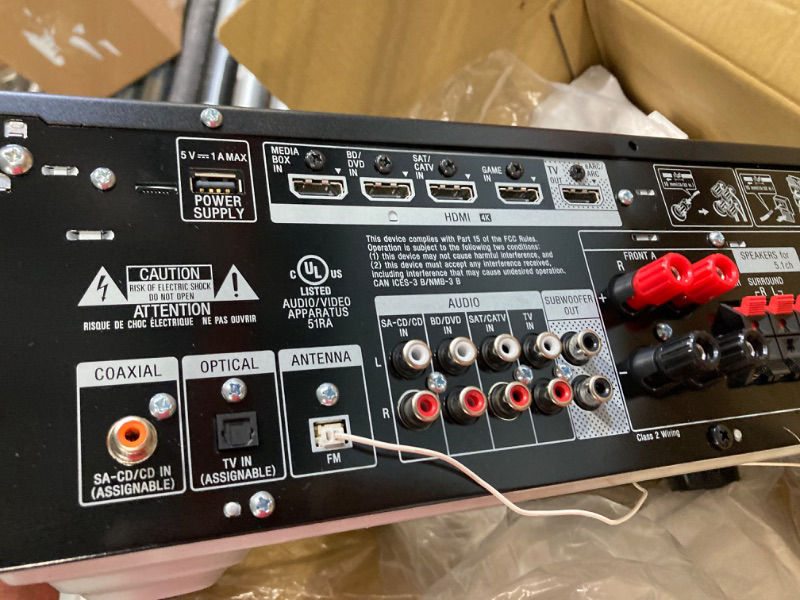 Photo 1 of Sony STR-DH790 7.2-ch AV Receiver, 4K HDR, Dolby Vision, Dolby Atmos, dts:X, with Bluetooth with 16-Gauge Speaker Wire - 100 Feet and Banana Plugs - 6 pairs w/ Wire and Plug