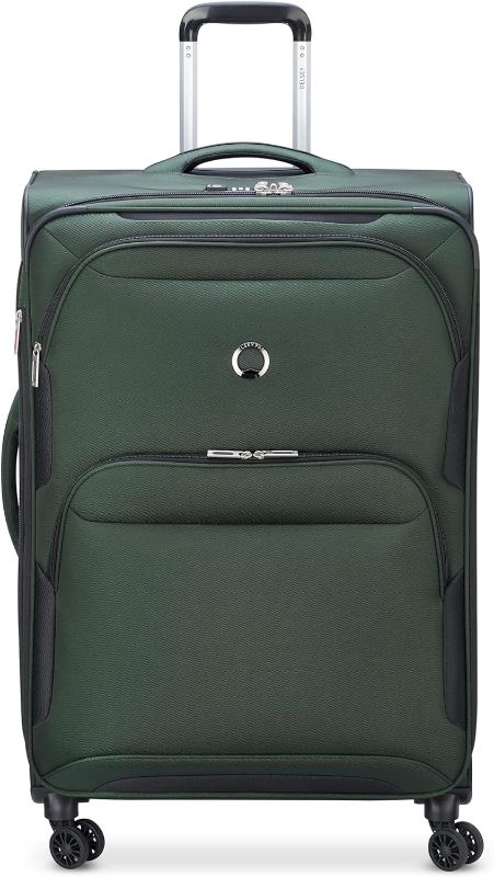 Photo 1 of *NOT IN BOX** DELSEY Paris Sky Max 2.0 Softside Expandable Luggage with Spinner Wheels, Green, Checked-Large, 28 Inch
