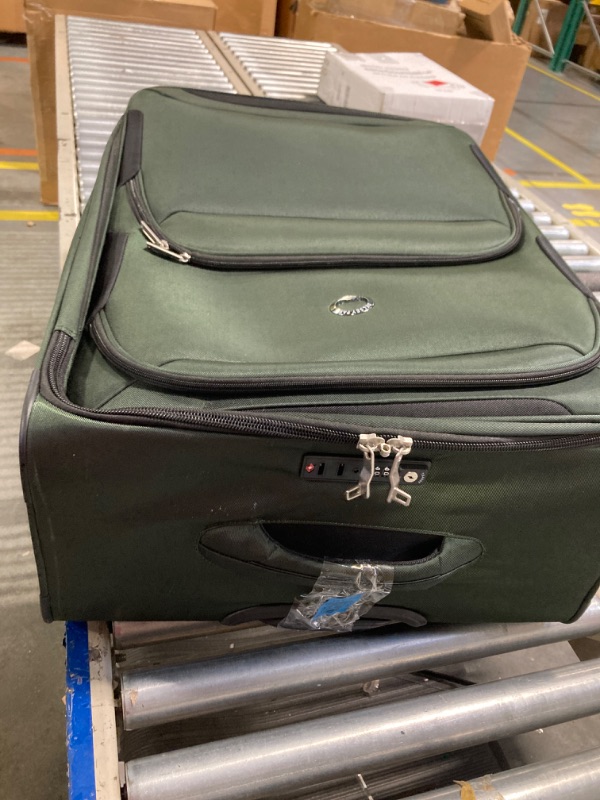 Photo 2 of *NOT IN BOX** DELSEY Paris Sky Max 2.0 Softside Expandable Luggage with Spinner Wheels, Green, Checked-Large, 28 Inch
