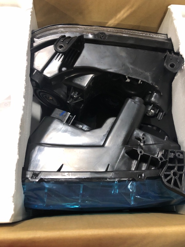 Photo 1 of *ONE USED, ONE NEW* Nilight Headlight Assembly for 2007 2008 2009 2010 2011 2012 2013 Toyota Tundra 2008-2017 Sequoia Headlamps Replacement Black Housing Amber Reflector Driver and Passenger Side, 2 Years Warranty Black Housing+ Amber Reflector