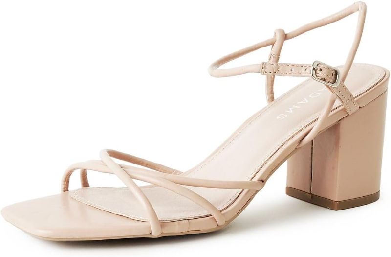 Photo 1 of J. Adams Camila Sandals for Women - Square Open Toe Strappy Mid Block Heels
