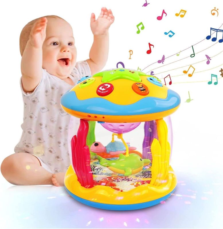 Photo 1 of Baby Toys 12+ Months Ocean Rotating Projector - Early Education Toys 12-18 Months with Various Pacify Music/Light Kids Toddler Toys for 1 2 3+ Year Old Boys Girls Birthday
