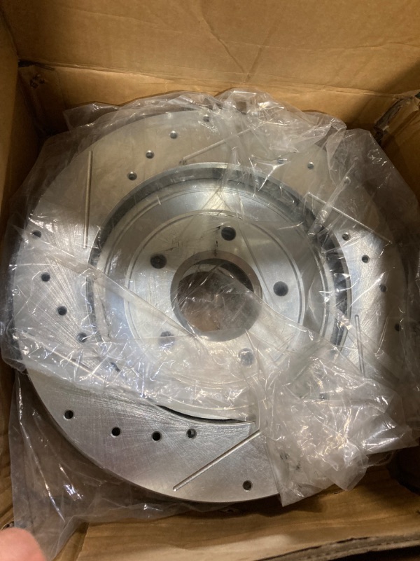 Photo 1 of Power Stop K6503 Front Z23 Carbon Fiber Brake Pads with Drilled and Slotted Brake Rotors Kit For Elantra | Elantra GT | Veloster | Forte Koup | Forte Sedan | Forte5 [Application Specific]