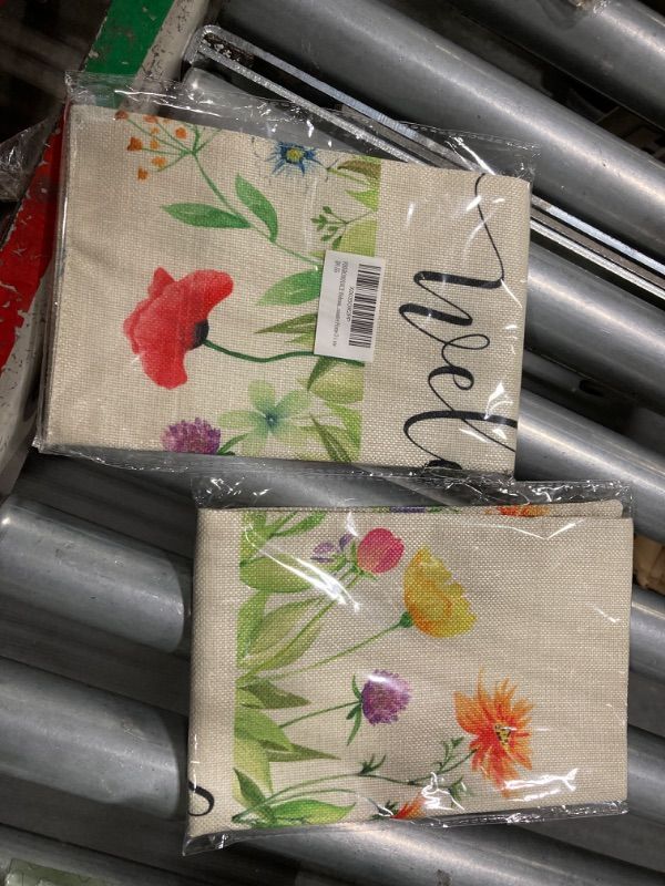 Photo 1 of 2 pack***Welcome Spring Garden Flag 12x18 inches Watercolor Floral Spring Flag Summer Flag Vertical Double Sided Yard Flag Porch Flag Outdoor Decoration Decorative Home Décor 12 × 18 inches