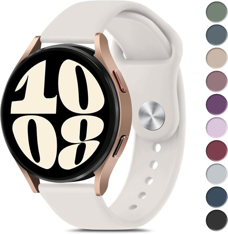 Photo 1 of 2 pack***Meliya Bands Compatible with Samsung Galaxy Watch 6 Band 40mm 44mm, Galaxy Watch 6 Classic Bands 43mm 47mm, 20mm Soft Silicone Sport Replacement Strap for Galaxy Watch 6 Band Women Men Large Black