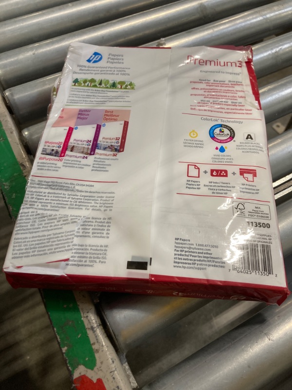 Photo 1 of HP Printer Paper | 8.5 x 11 Paper | Premium 32 lb | 1 Ream - 250 Sheets | 100 Bright | Made in USA - FSC Certified | 113500R 1 Pack | 250 Sheets Letter (8.5 x 11)