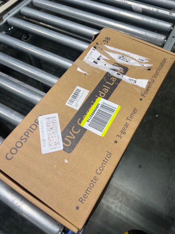 Photo 1 of COOSPIDER UV Light Sanitizer 38 Watts UVC Germicidal Lamp w/Remote Control 253.7nm Sterilizer Lamp for Home Office School Odor and Mold Removal 3-Gear Timer 15/30/60 Minutes 110V CTUV-38 (Ozone Free) 38W Lamp (Ozone Free)