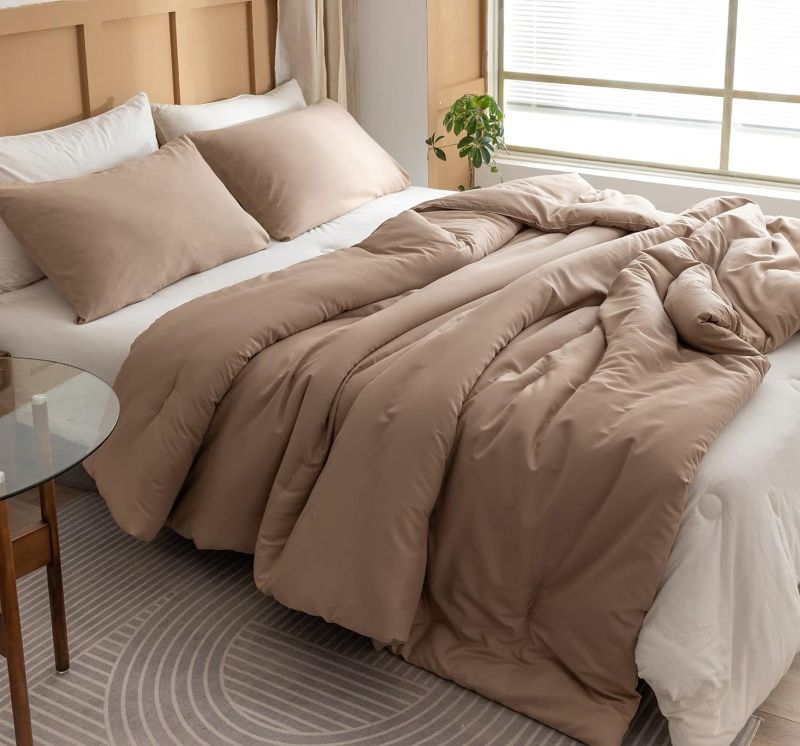 Photo 1 of *** Different Color ****ROSGONIA Burnt Orange California King Comforter Set,3pcs (1 Boho Terracotta Cal King Comforter & 2 Pillowcases), California King Comforter Sets Oversized, Soft Lightweight Cozy, Easy to Wash and Clean California King Comforter 104"