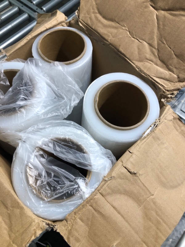 Photo 3 of PackageZoom 4 Rolls 18" x 1500 Ft Stretch Wrap Heavy Duty, Industrial Strength Shrink Wrap, 55 Gauge High Performance Stretch Film Replaces 80 Gauge Low Films, Clear Hand Stretch Wrap 18" wide x 1500 ft x 4 Rolls