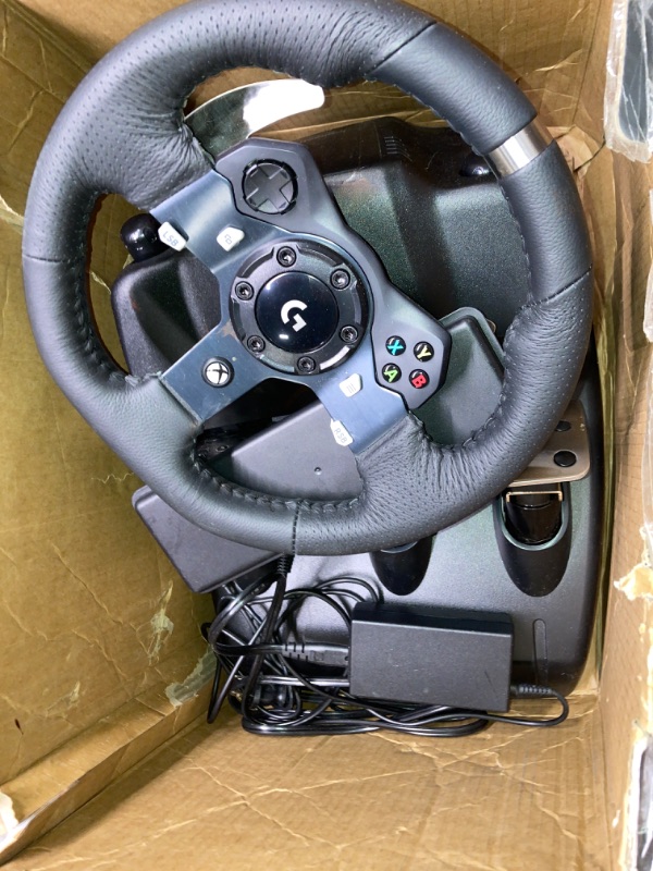 Photo 5 of ***NON FUNCTIONAL//SOLD AS PARTS*** 
Logitech G920 Driving Force Racing Wheel and Floor Pedals, Real Force Feedback, Stainless Steel Paddle Shifters, Leather Steering Wheel Cover for Xbox Series X|S, Xbox One, PC, Mac - Black Wheel Only