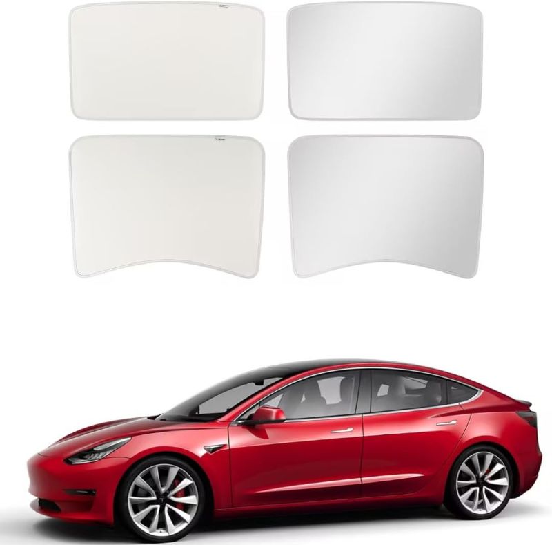 Photo 1 of  Tesla Model 3 Sunshade Front & Rear Glass Roof Sun Shades with Skylight Reflective Covers unknown compatibility 