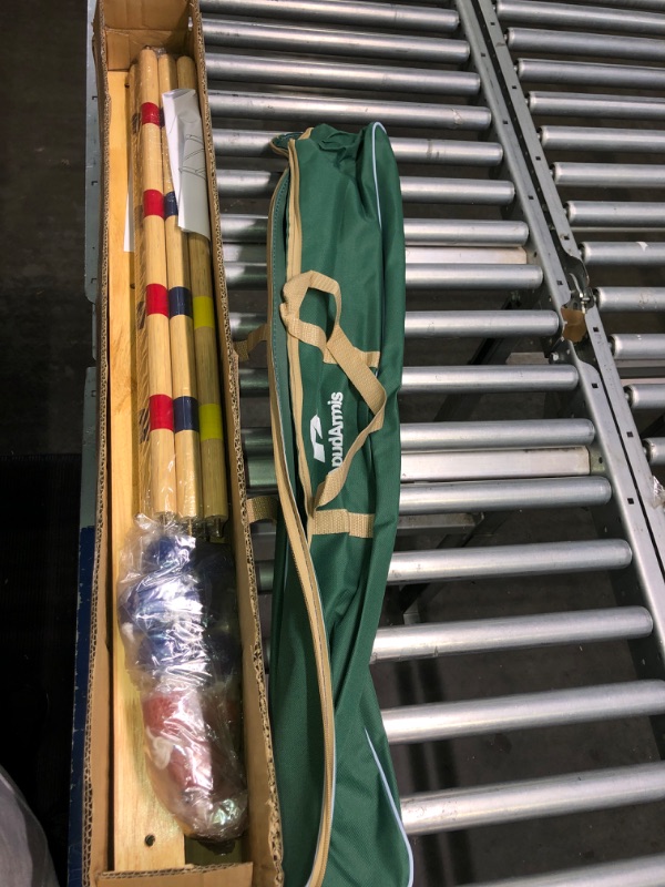 Photo 1 of ApudArmis Ladder Toss Game Set, 35x26In Pine Wooden Golf Ladder Lawn Game with 6 Bolos Balls and Carrying Case - Outdoor Backyard Game for Teens Adults Family?New Version Sturdy Bolts?