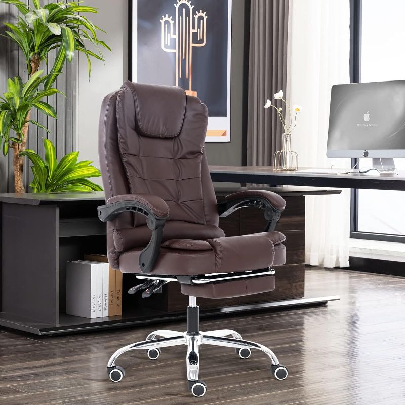 Photo 1 of anjsindra Executive Office Chair with Footrest Massage Ergonomic Computer Gaming Chair with Lumbar Support Adjustable Height Home Office Chairs,Amber