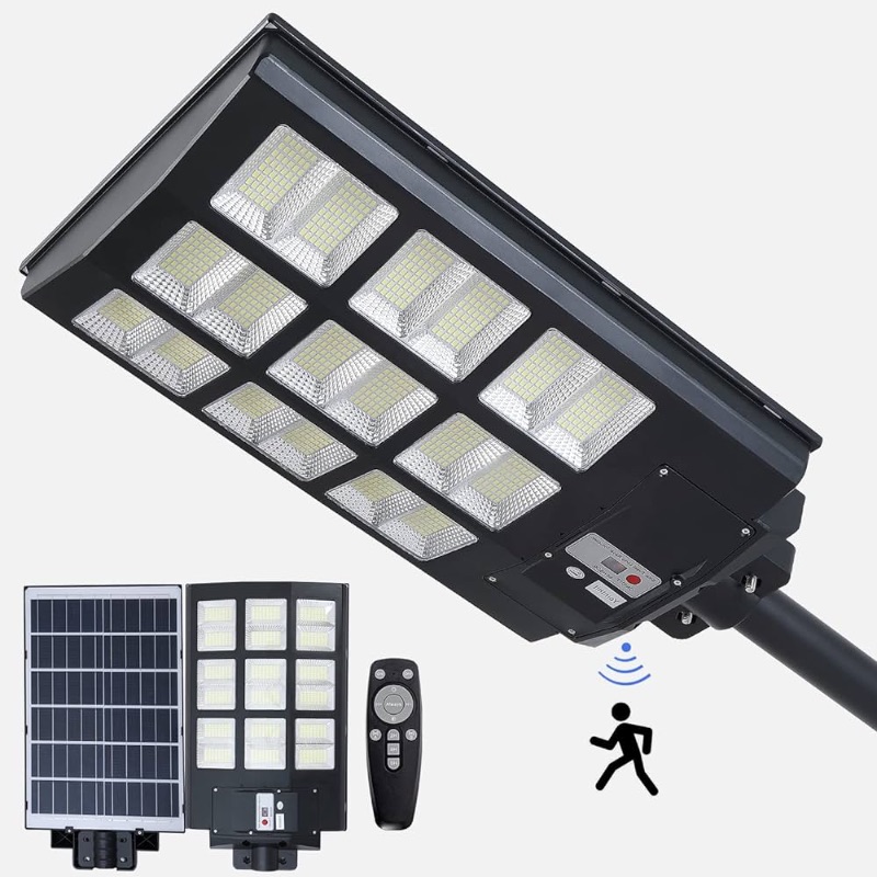 Photo 1 of 3000W Solar Street Lights Outdoor Waterproof,300000 lumens, Dusk to Dawn Solar with Motion Sensor and Remote Control, LED Flood Light, Suitable for courtyards, Gardens, Streets, Basketball Courts