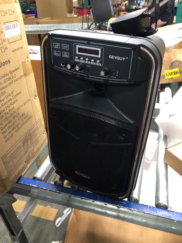 Photo 3 of GTSK8-2 Portable Bluetooth PA System with Wireless Microphones,Rechargeable Karaoke Machine,8 inch Subwoofer,TWS/FM/LINE in