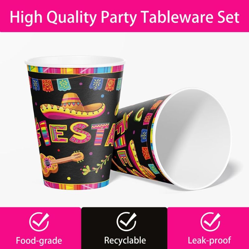 Photo 1 of  Cinco De Mayo Decorations Taco Tableware Set Paper Cups