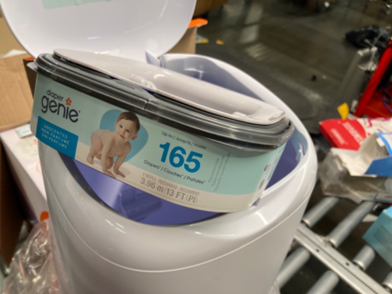 Photo 5 of Diaper Genie Compact Pail Includes 1 Starter Square Refill That can Hold up to 165 Newborn-Sized Diapers.