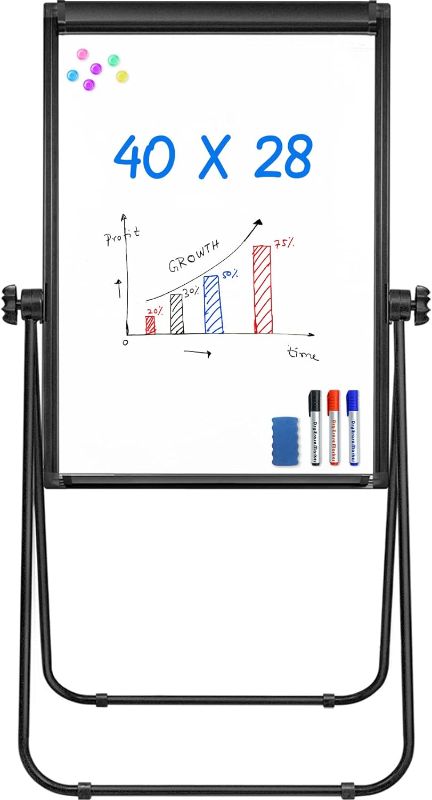 Photo 1 of Stand White Board - 40x28 Magnetic Dry Erase Board Flipchart Board Double Sided Easel Board Portable Whiteboard