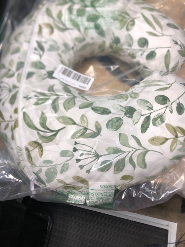 Photo 2 of Boppy Original Support Nursing Pillow, Green Foliage, Ergonomic Breastfeeding, Bottle Feeding, and Bonding, Firm Hypoallergenic Fiber Fill, Removable Cover, Machine Washable