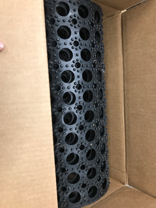Photo 1 of Black Heavy-Duty Rubber Anti-Fatigue Floor Mat - 7/8" Thic