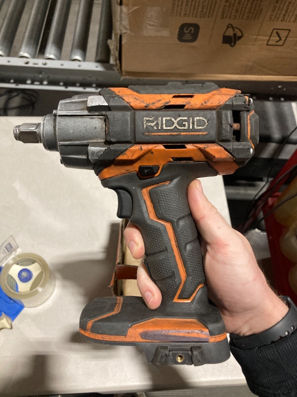 Photo 2 of (READ FULL POST) RIDGID 18V Brushless Cordless 4-Mode 1/2 in. High-Torque Impact Wrench (Tool Only), Orange