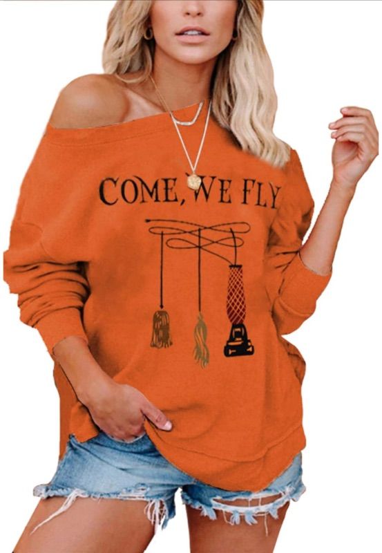 Photo 1 of MYHALF Hocus Pocus Halloween Shirt Women Come We Fly Tshirt Classic Halloween Movie Tee Fall Short Sleeve Tops - XL 